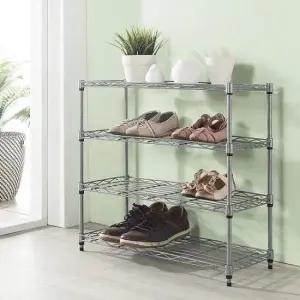 신발정리선반 메탈신발정리대 4단 오픈신발장 슬림수납장 현관틈새