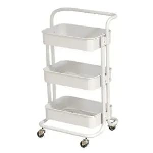 거실 트롤리 이동식 3단 카트 무빙 선반 플라스틱 수납
