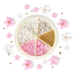 꽃진주 스톤세트 플라워 진주스톤세트 물결네일스톤 얼음스톤