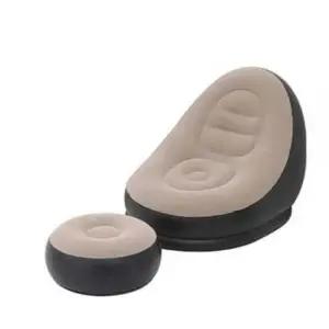 자취방 소파 1인용 에어소파 스툴세트 브라운 쇼파의자