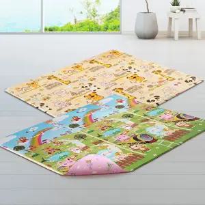 (튼튼)양면 놀이방매트 대 자동차도로 거실층간소음방지 국민아기 어린이 북유럽 PVC 베란다 복도