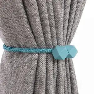 인테리어 매듭없는 자석 커튼 묶음 홀더 다각형 볼 끈 커튼묶음자석