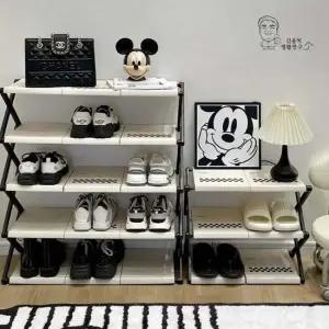 현관 신발장 정리대 접이식신발장 52cm 4단 신발거치대 신발정리대 신발수납 현관신발정리