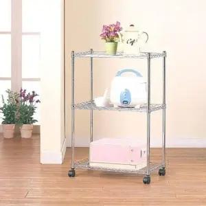 무볼트조립식앵글 메탈랙600 3단 거실선반 틈새수납 바퀴 슬림 이동식