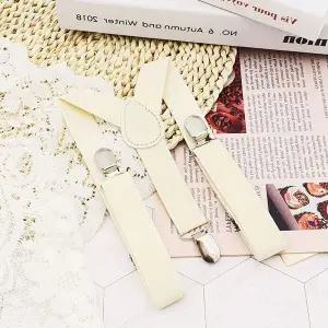 무지 멜빵 쥬니어 벨트 서스펜더 아이보리