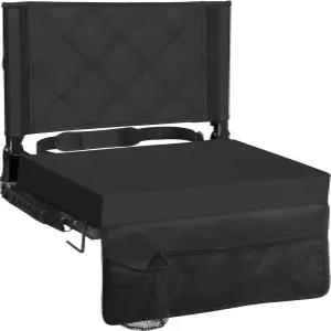 등 지지대가 있는 블리처스용 시니브 스타디움 시트 쿠션 와이드가 어깨 스트랩이 패딩 휴대용 접이식