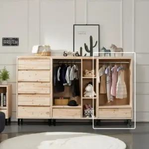 삼나무 키즈 옷장 수납장 정리함