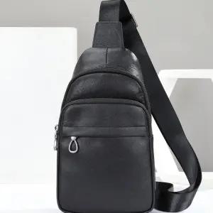 남성 캐주얼 아웃도어 봄가을 가죽 가슴가죽 멀티 패션 크로스백 소가죽 가방 OP5