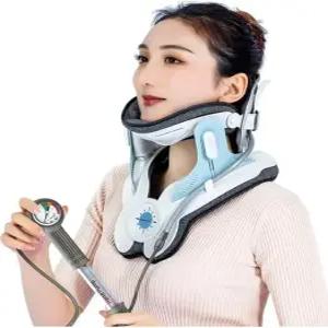 경추 목 견인 장치 조절 가능한 공기 펌프 팽창식 내장 8 에어백 및 이완을 위한 스트레칭기