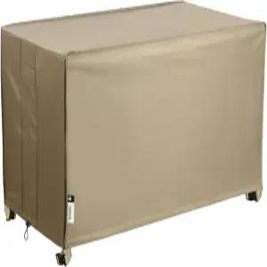 파티오 데크 박스 커버 스트랩과 손잡이가 있는 63x30 인치 파이어 피트 케터용 방수 헤비 듀티 야외 가구