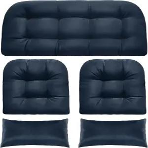 매직 엘리펀트 위커 의자 쿠션 실내 실외 메모리 폼 가구 세트 5개 러브시트 1개 U자형 2개 파티오 가구용