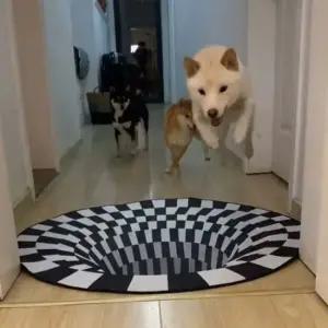 싱크홀 3D 입체 착시매트 80cm 반려동물낚시 놀이매트 3D카페트 3D러그 3D매트 입체러그