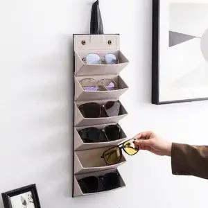 접이식 안경집 6구 02안경보관6구-브라운 백 가정용 보관함