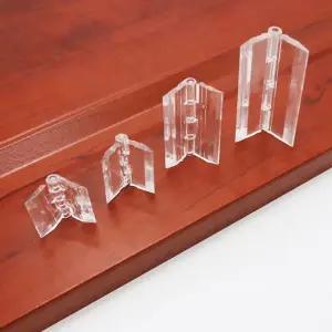 호환  2Pcs 내구성 투명 플라스틱 접는 경첩 투명 아크릴 도어 경첩 접이식 270도 가구 하드웨어 캐비닛 도