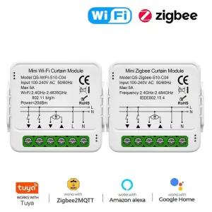 전동커튼 Tuya 스마트 WiFi Zigbee30 커튼 모듈 블라인드 스위치 연결된 롤러 셔터 전기 모터 Alexa Google