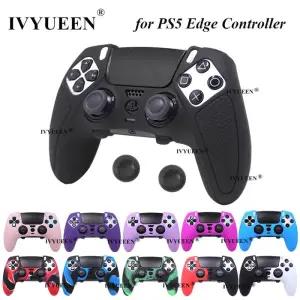 듀얼센스거치대 IVYUEEN PlayStation 5 PS5 DualSense Edge 무선 고무 실리콘 케이스 그립 커버 미끄럼방지