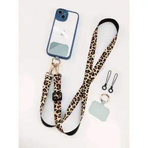 도난방지스트랩 핸드폰 휴대폰 스마트폰 표범 인쇄 크로스 바디 줄 스트랩 목 전화 케이스 가스켓휸대폰 체