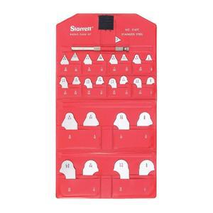 반경 게이지 세트에는 볼록 및 오목 모두에 110개의 홀더가 있는 167AH S167B가 포함되어 있습니다 - 스테인리스 스틸, 25개의 게이지, 1/64-17 /64