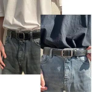 기본 데일리 면바지 청바지 사각 스티치 벨트 버클 허리띠