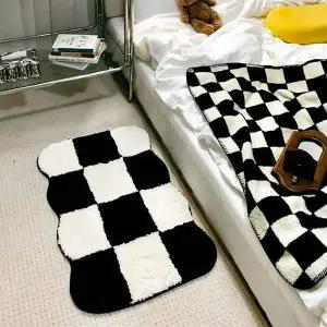 체커보드 발매트 인테리어 미니 러그 카페트 미드센츄리