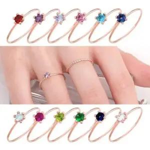 14k반지 탄생석 큐빅 로즈골드 금 반지 12종 택1 14K