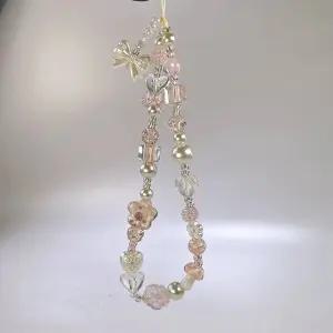 도난방지스트랩 핸드폰 휴대폰 스마트폰 귀여운 예쁜 감성 유리 Bowknot 꽃 구슬 전화 스트랩 체인 매듭 줄