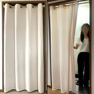 공간분리 아일렛 문 가리개 커튼 아이보리 200cm 방문 가리개커튼 가림천