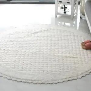 촬영용러그 거실 면원형러그 아이보리 러그 아기방 카페트 150cm