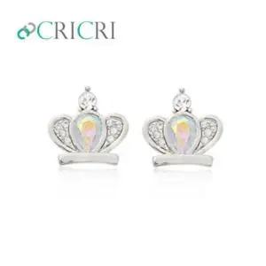 여자친구선물 CRICRI 스와로브스키 크리스탈 제작 왕관 은침귀걸이