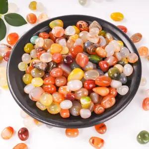 SIDONG 2 LB 컬러풀 혼합 게이트 스톤 1/2 인치 연마된 돌 자연 치유 크리스탈 가정 장식용 자갈 실내 식물