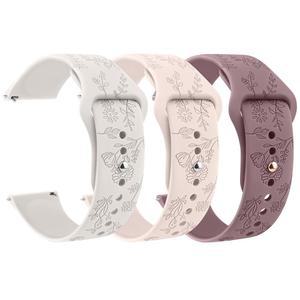 멜리야 실리콘 시계 밴드 퀵 릴리스 20mm 22mm 밴드, 플로럴 각인 소프트 고무 스포츠 교체용 여성 남성용 스트랩