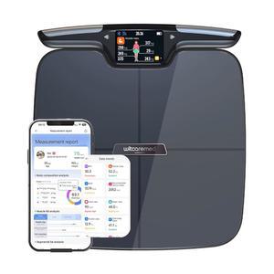 체질량지수 BMI , 체지방, 근육량, 수분 비율을 고려한 위트케어 스마트 체중계, 8 전극 고정밀 욕실 앱을 사용한 56 체성분 측정 블랙