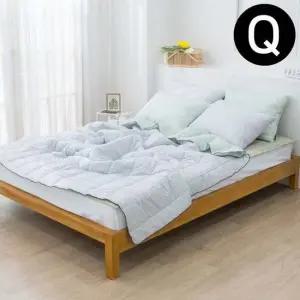 리플 순면 여름 이불 패드세트 퀸 Q (패드 카키 멜론)