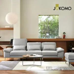 [신세계라이브쇼핑][자코모][장기무이자][스툴증정] 데니아 하이 3.5인 기능성 천연면피 소가죽 소파+스...