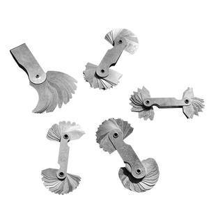 5Pcs 스테인리스 스틸 반경 게이지, 휴대용 오목 볼록 외부 아크 측정 도구 필렛 게이지 세트 R0.3-1.5mm / R1-6.5mm R7-14.5mm R15-25mm R25-50mm