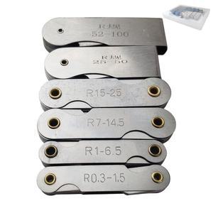 JENSWILL 6 팩 R0.3-1.5 / R1-6.5 R7-14.5 R15-25 R25-50 R52-100 반경 게이지 세트, 스테인리스 스틸 필렛 휴대용 오목 볼록 측정 도구 및 다이 메이커 점검