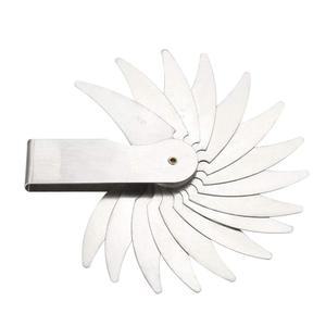 uxcell 반경 게이지 세트 R52-100mm 16 잎 스테인리스 스틸 필렛 게이지, 휴대용 오목 볼록 측정 도구