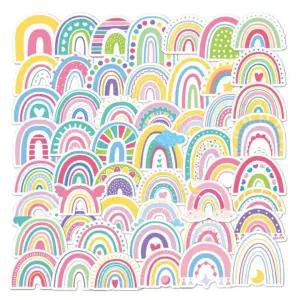 무지개 캐리어 꾸미기 스티커 리무버블 방수 50매 S2170