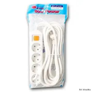 전 플러그 어댑터 4구 멀티탭 콘센트 오성접지 T2 8m