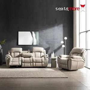 [시트앤모어][시트앤모어]NEW 갤럭시 홈바 1+3인 All천연통가죽 리클라이너 소파