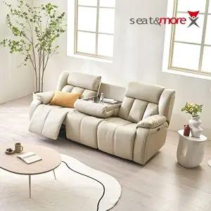 [시트앤모어][시트앤모어]카운테스 3인용 이태리천연통가죽 경추 리클라이너소파