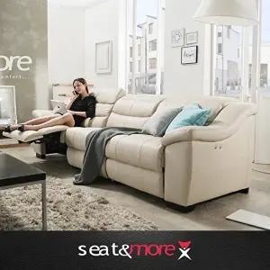 [시트앤모어][시트앤모어]칸느 4인 천연통가죽 리클라이너소파