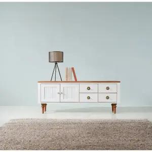 아시안데코 피콜리노 북유럽 원목 화이트 거실장 TV다이 방문설치