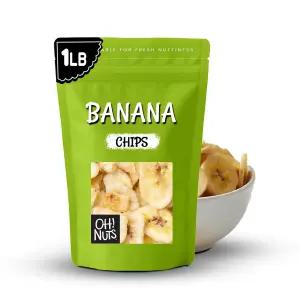 오 견과류 건조 바나나 칩 가당 탈수 1파운드 간식 및 베이킹용 벌크 백