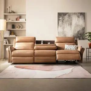 [시트앤모어]코넬 2모터 4인 천연통가죽 리클라이너 소파