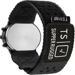 TStrap 나일론 스포츠 시계 밴드 - 남성용 블랙 퀵 릴리스 스트랩 운동용 군용 스마트 팔찌 교체 Correa