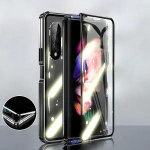 갤럭시 Z폴드 4 3 제트폴드 지폴드 카메라보호 전면 풀커버 메탈 마그네틱 강화유리 슬림 범퍼 하드 케이스