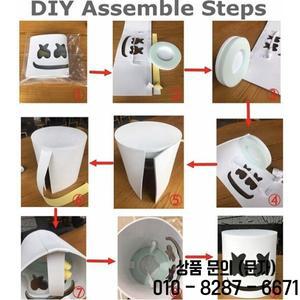 할로윈 라이트 업 마스크 풀 페이스 LED 네온 마시멜로 헤드 기어 빛나는 DJ 음악 축제 소품 코스프레 레이