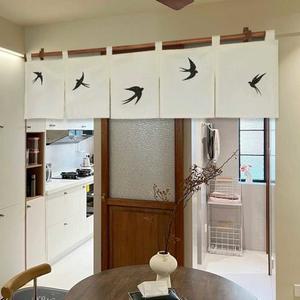 심플 개성 식당 문앞 미니 깃발 커튼 주방 파티션 짧은 가림막 패브릭 장식