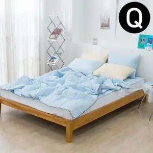 리플 순면 여름 이불 패드세트 퀸 Q (패드 블루 소다)